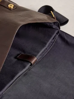 White Stuff Brown Connor Leather Messenger Bag