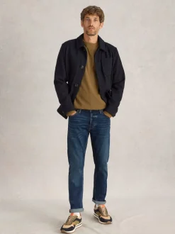 White Stuff Dark Blue Eastwood Zip Fly Straight Jeans