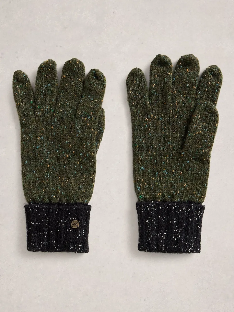 White Stuff Green Sammy Knitted Gloves