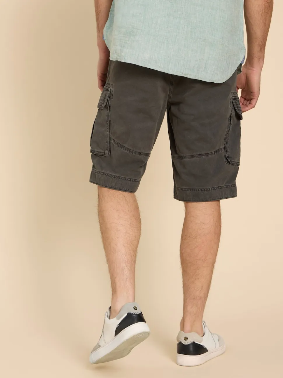 White Stuff Grey 100% Cotton Halsall Cargo Shorts
