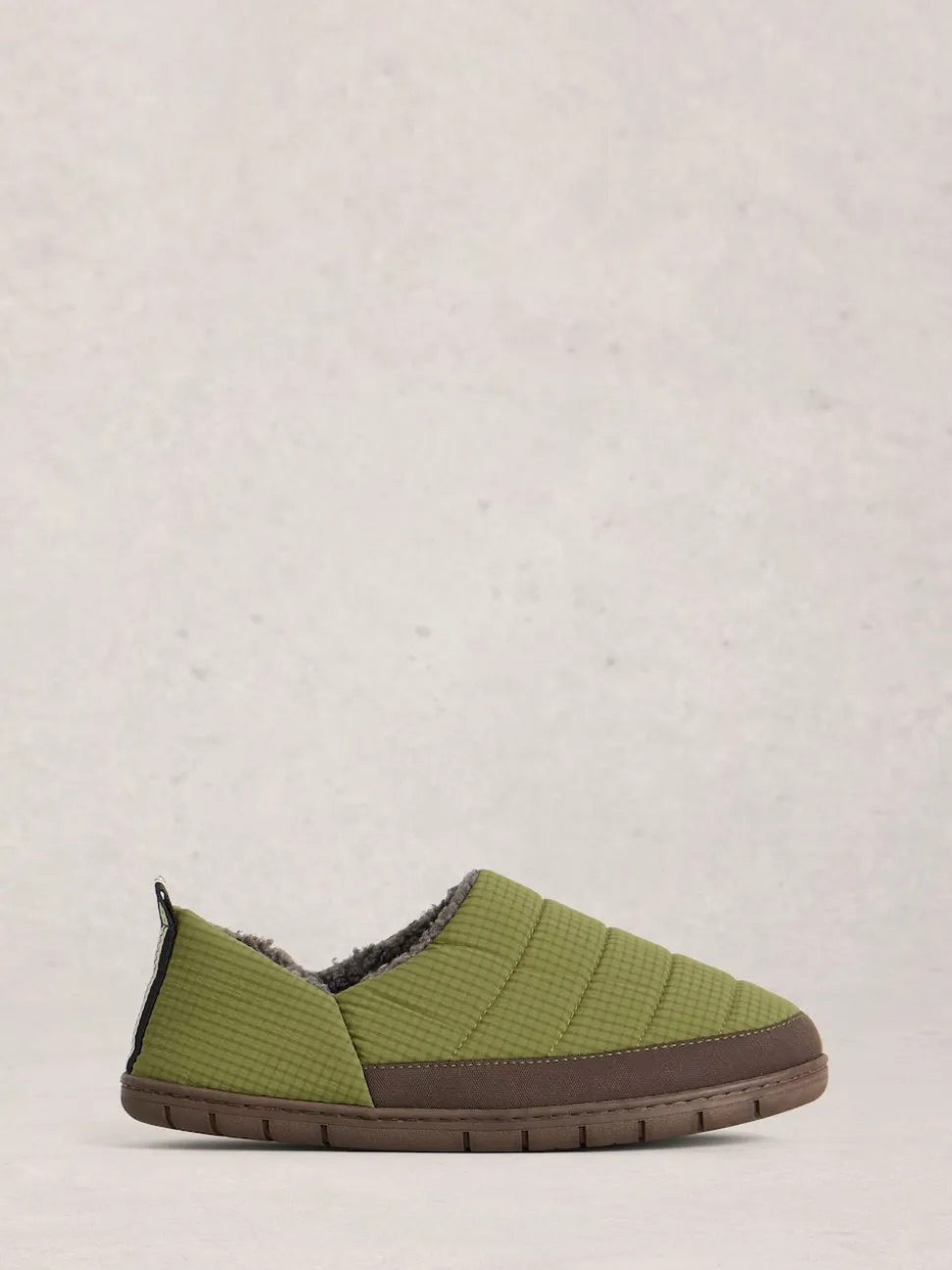 White Stuff Light Green Nylon Puffer Slippers