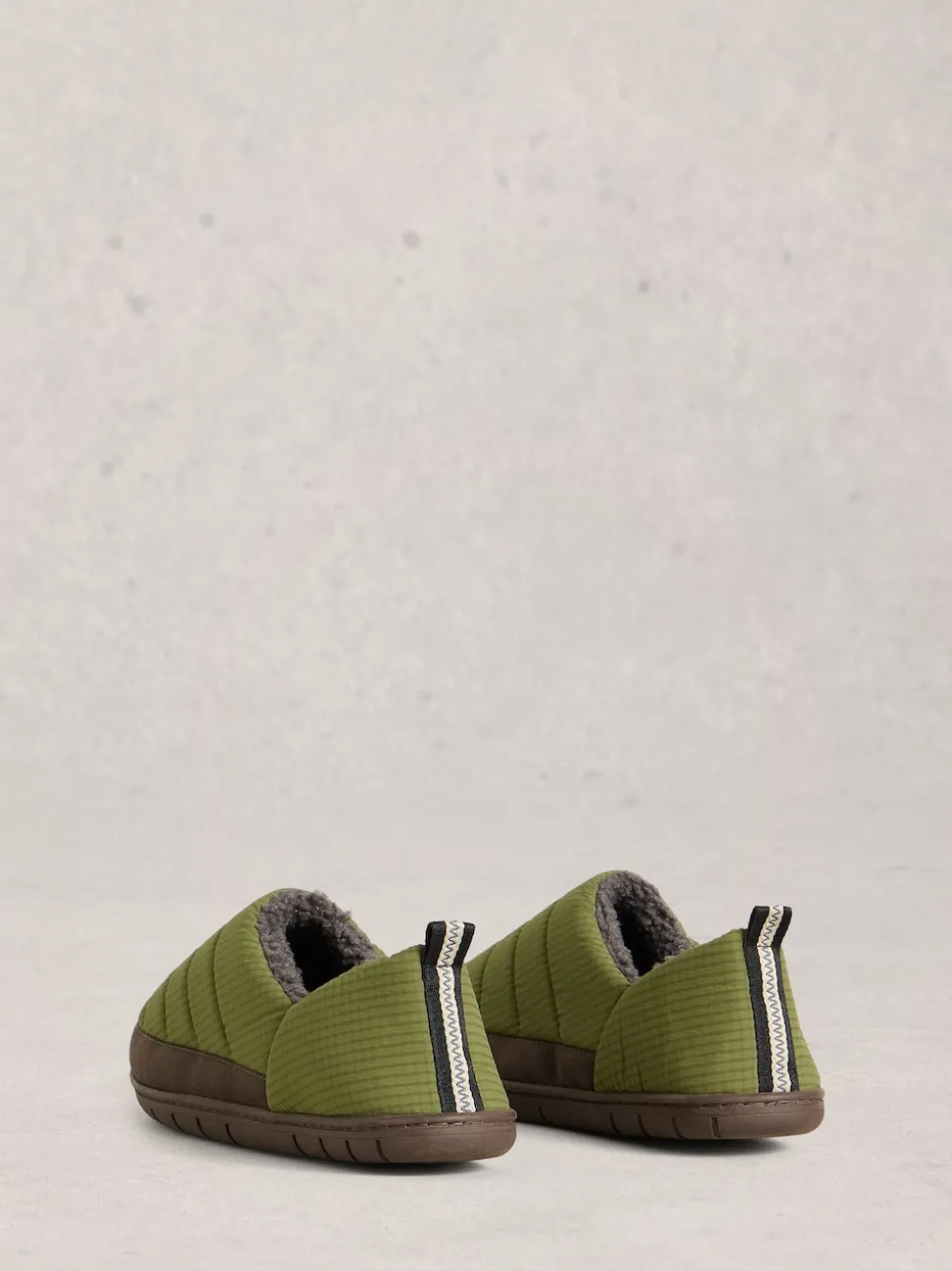 White Stuff Light Green Nylon Puffer Slippers