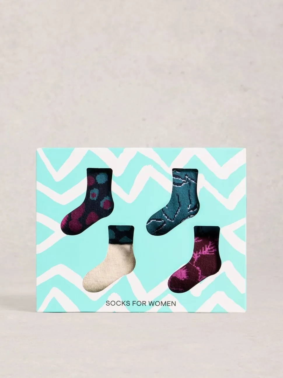 White Stuff Purple Bike Pattern Ankle Socks 4 Pack
