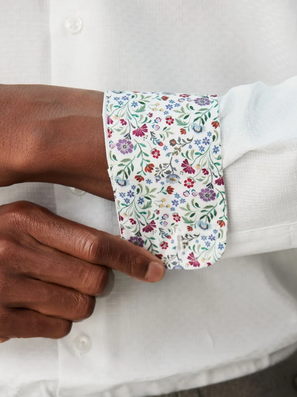 White Texture Smart Cotton Rich Trimmed Textured Shirt