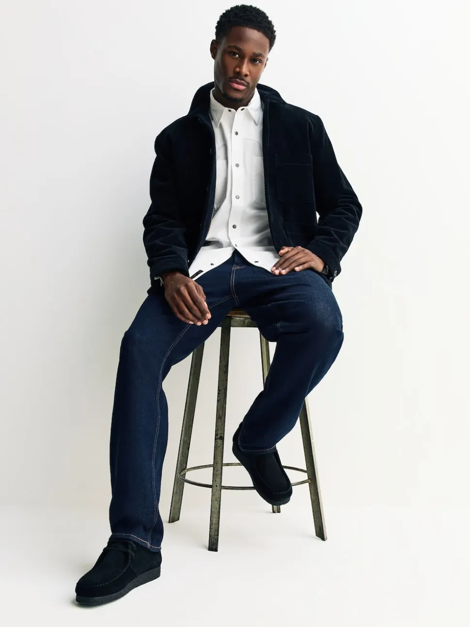 White Twin Pocket Western Style Long Sleeve Shirt