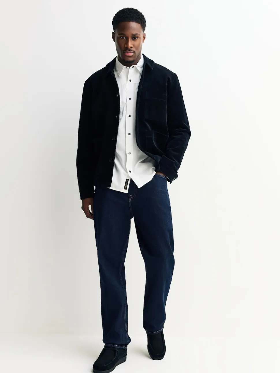 White Twin Pocket Western Style Long Sleeve Shirt