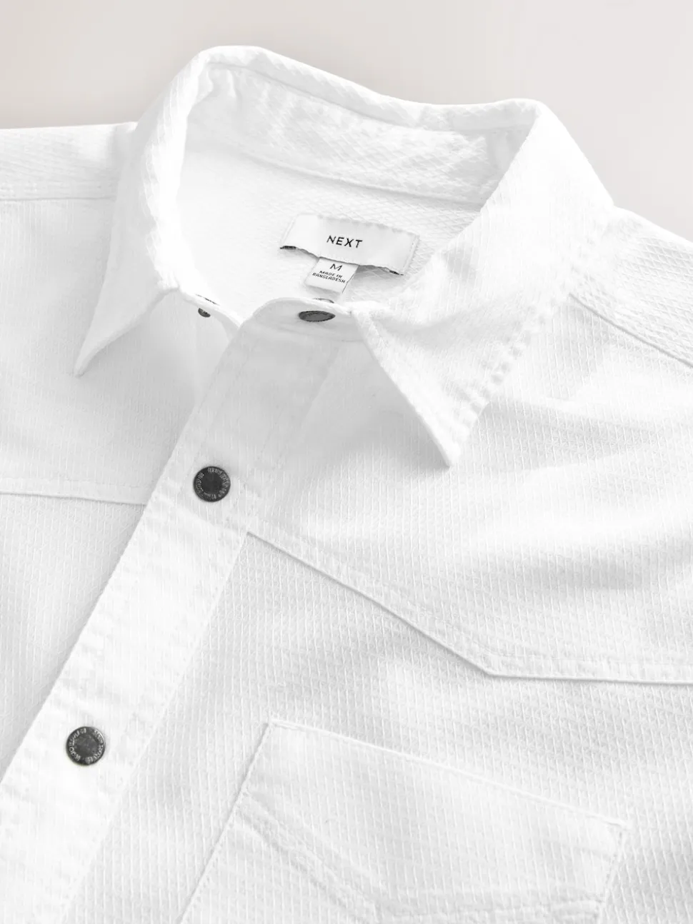 White Twin Pocket Western Style Long Sleeve Shirt