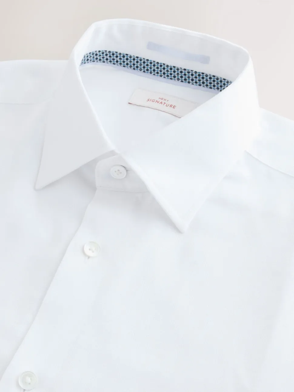 White With Trim Slim Fit Signature Textured Long Sleeve Shirt