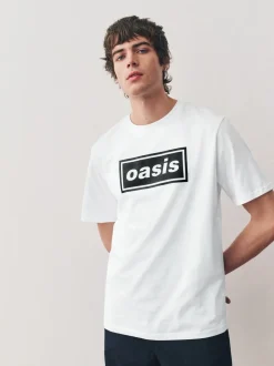 White/Black Oasis Graphic Band T-Shirt