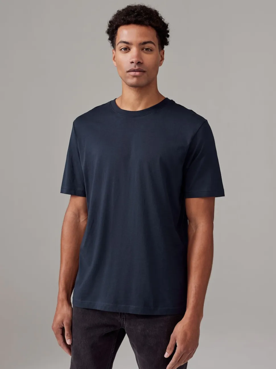 White/Black/Navy Regular Fit Essential Cotton T-Shirts 6 Pack