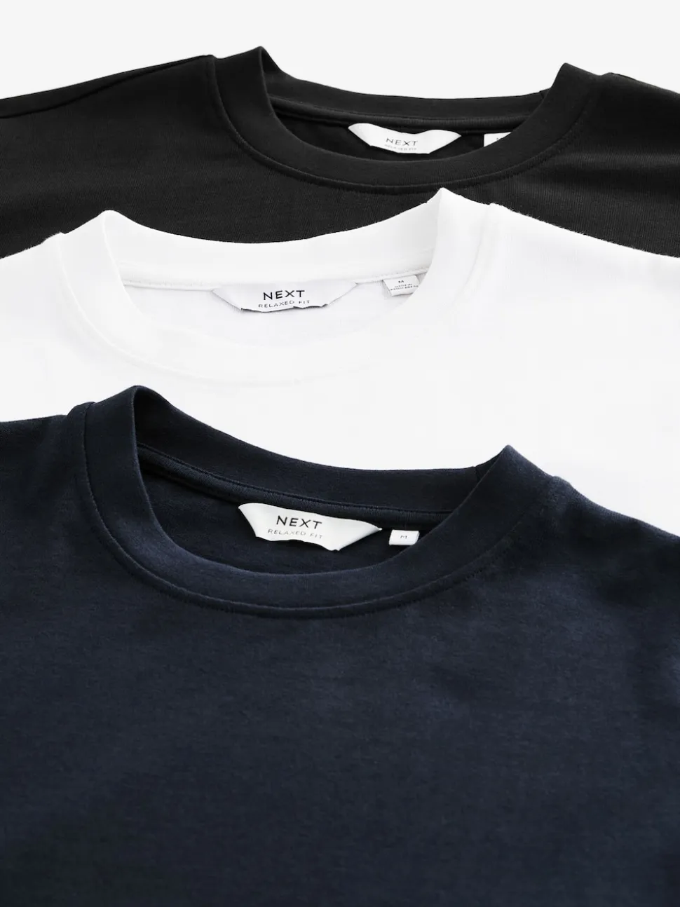 White/Black/Navy Relaxed Fit Heavyweight T-Shirts 3 Pack