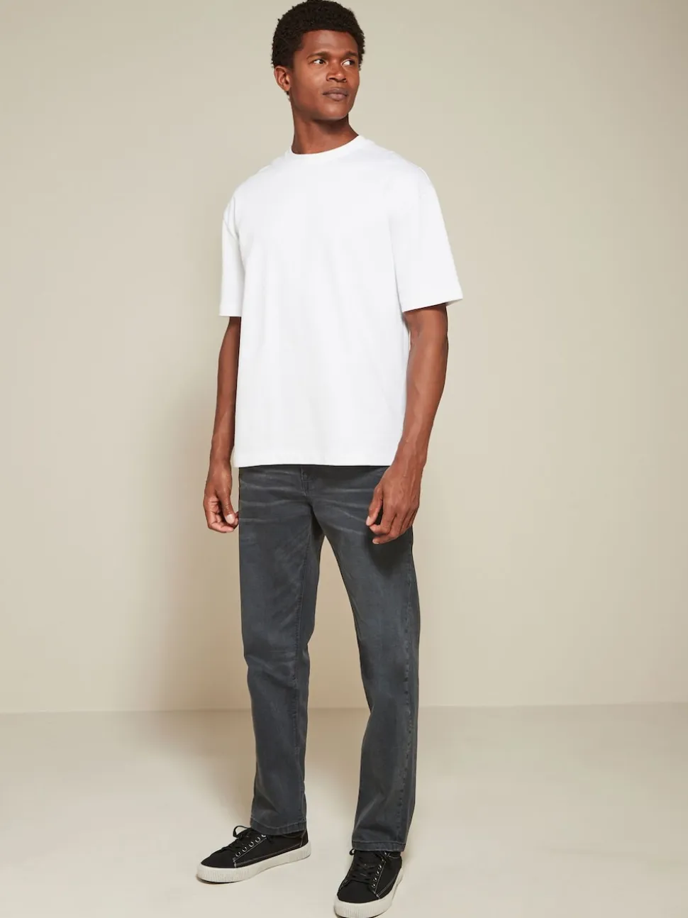 White/Black/Navy Relaxed Fit Heavyweight T-Shirts 3 Pack
