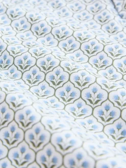 White/Blue Floral Trellis Regular Fit Long Sleeve Print Shirt