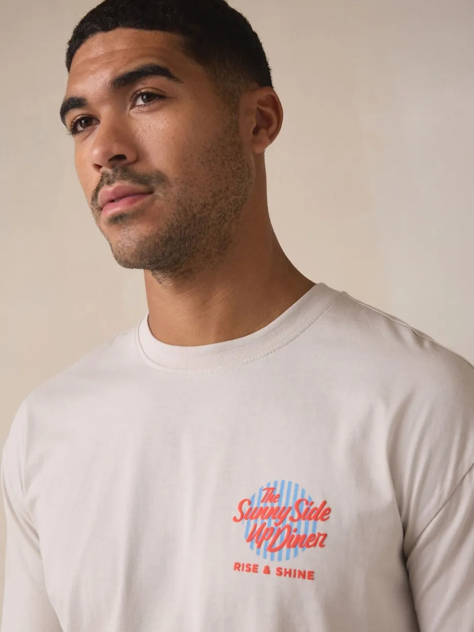 White/Blue Graphic Short Sleeve Jersey Pyjamas Set