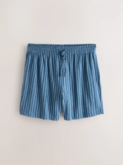White/Blue Graphic Short Sleeve Jersey Pyjamas Set