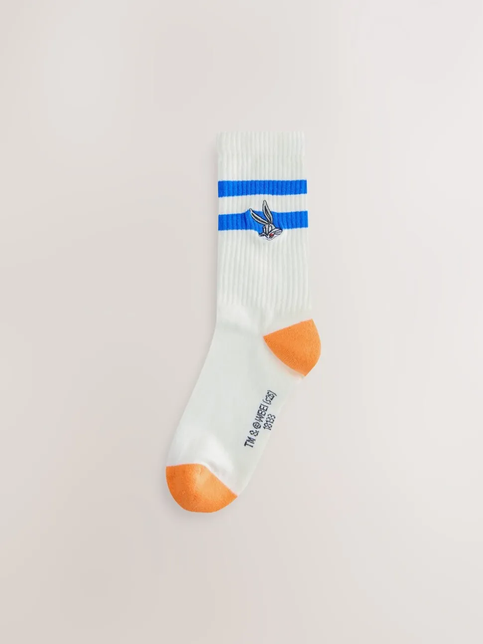 White/Blue Looney Tunes License Sports Socks 2 Pack