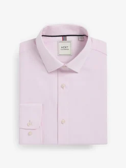 White/Blue Slim Fit Easy Care Textured Single Cuff Smart Shirts 3 Pack