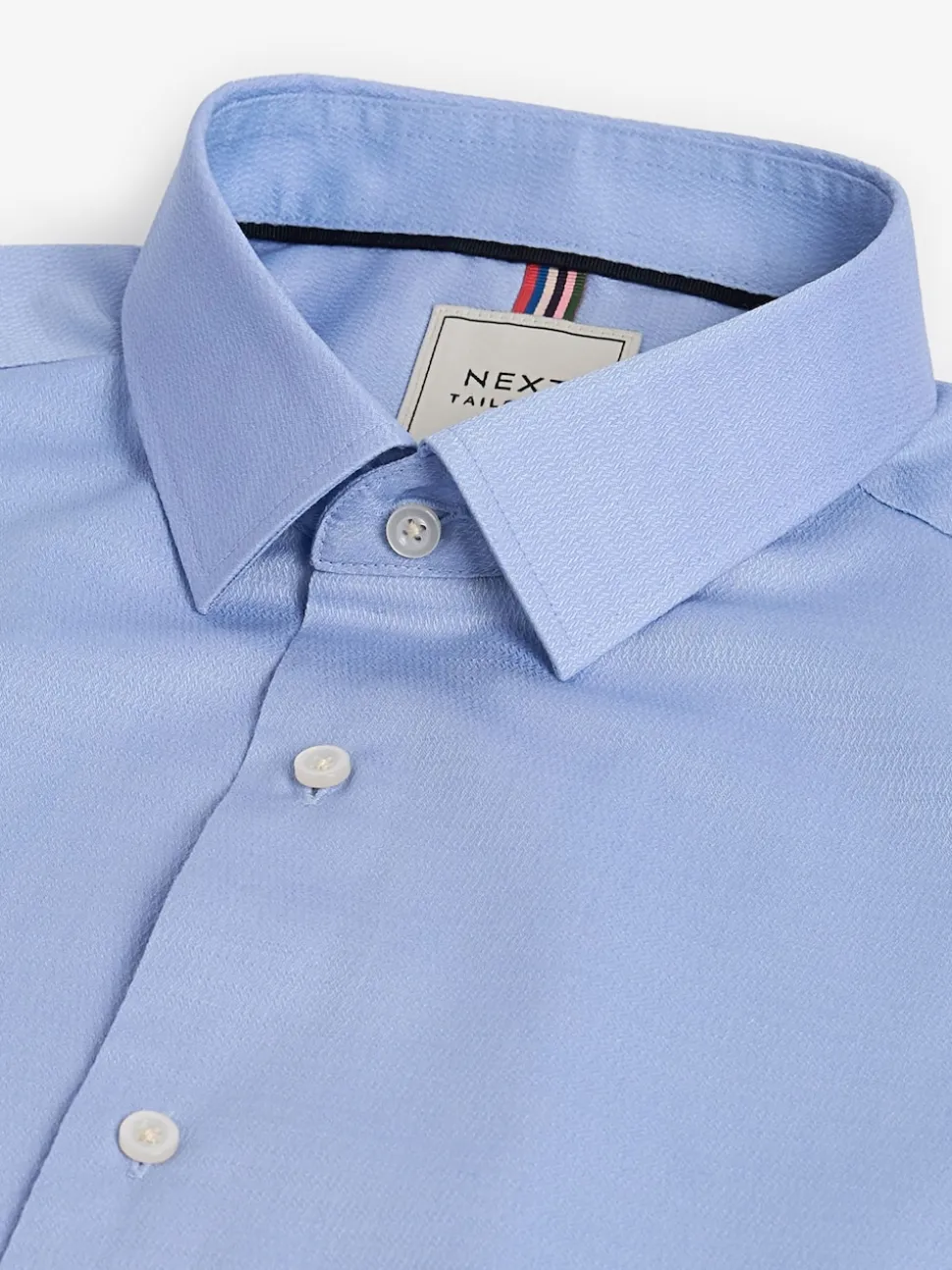 White/Blue Slim Fit Easy Care Textured Single Cuff Smart Shirts 3 Pack