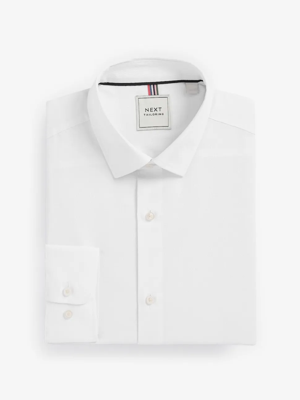 White/Blue Slim Fit Easy Care Textured Single Cuff Smart Shirts 3 Pack