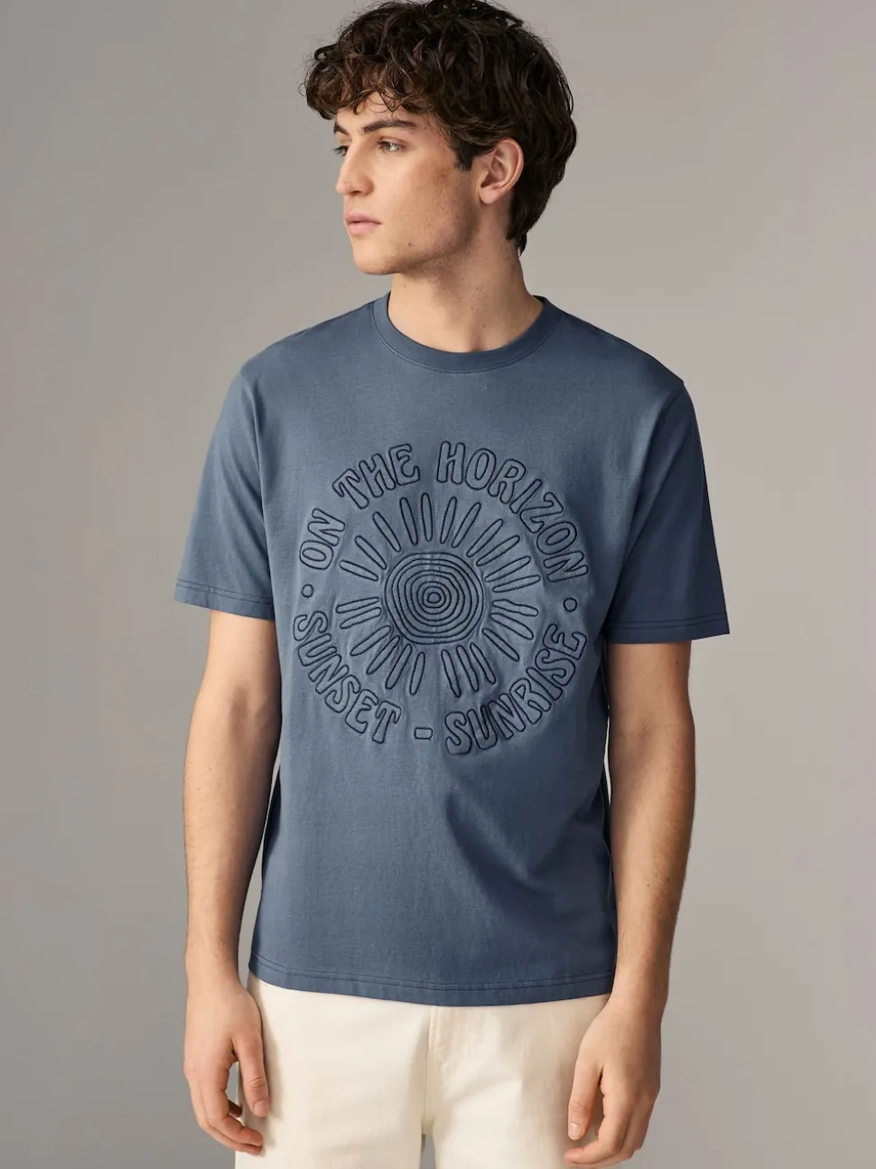 White/Blue/Brown Regular Fit Graphic Print T-Shirts 3 Pack
