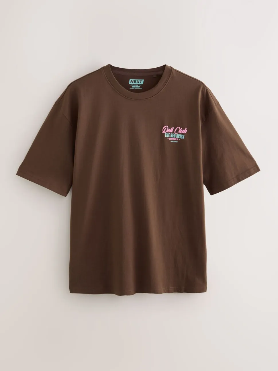 White/Green/Brown Relaxed Fit Graphic Print Heavyweight T-Shirt