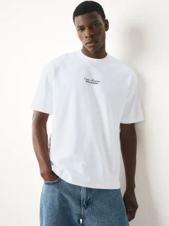 White/Green/Neutral Relaxed Fit Graphic Print Heavyweight T-Shirt