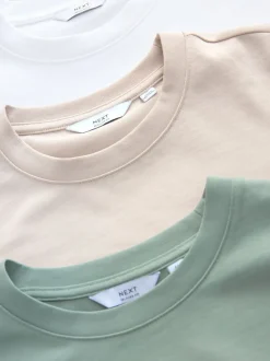 White/Green/Neutral Relaxed Fit Graphic Print Heavyweight T-Shirt