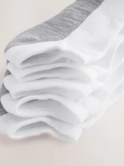 White/Greys 10 Pack Cushioned Trainers Socks