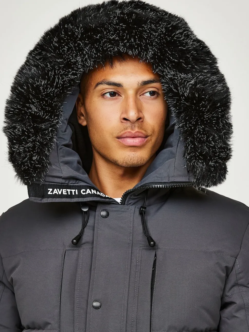Zavetti Canada Mens Oshawa 2.0 Puffer Parka Jacket with Detachable Faux Fur